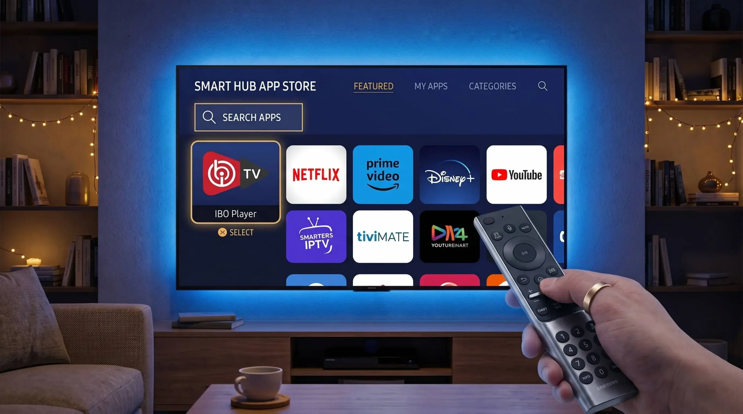 IPTV app installeren via de Samsung App Store en Smart Hub op een Samsung Smart TV